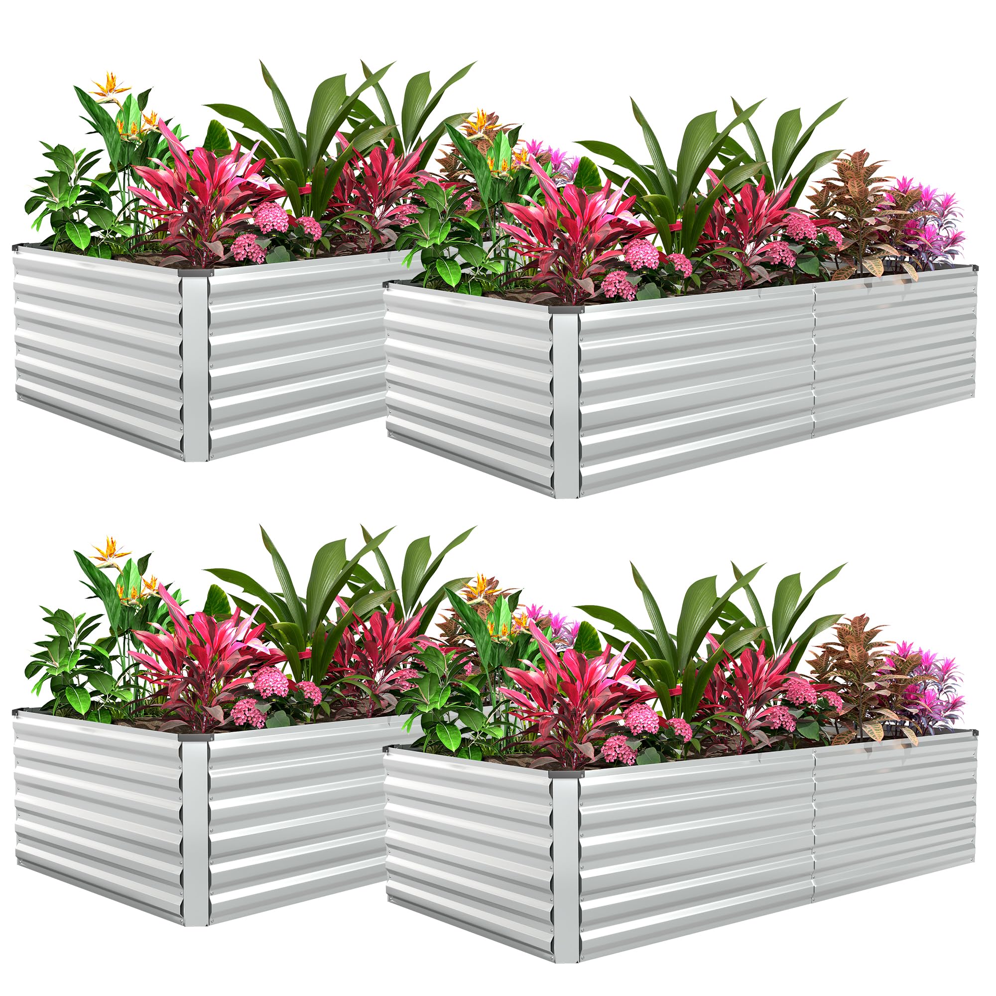 FOOWIN galvanized raised garden bed