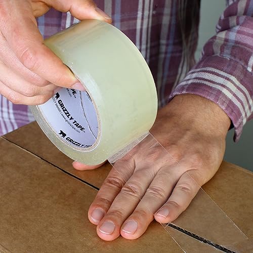 Miniatura 6 de Grizzly Power Rollos de repuesto de cinta de embalaje transparente para envío embalaje en movimiento verdadero 2 pulgadas x 65 yardas 28 mil de