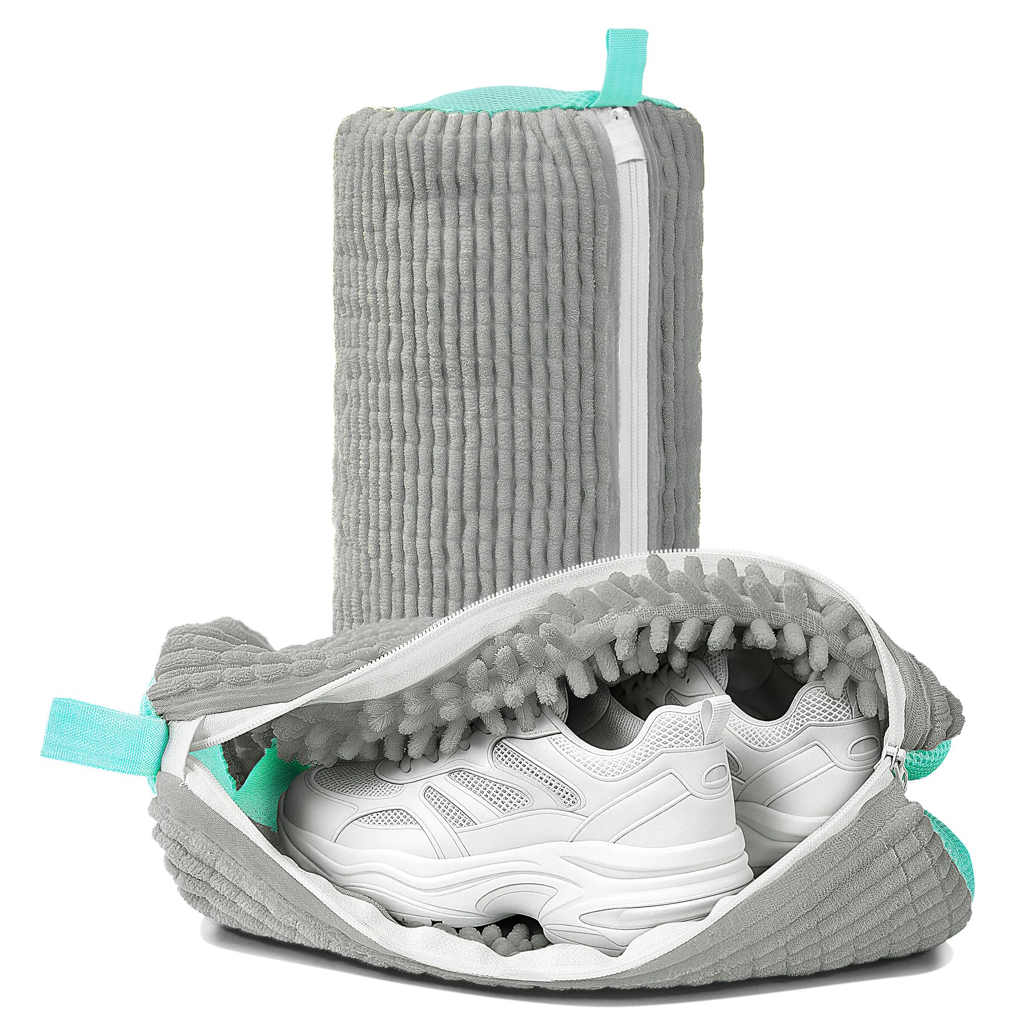 Gifray Trainer & Shoe Washing Machine Bags, 2 Pack Reusable Laundry Bags for Washer & Dryer - 39x19cm, Fits Trainers, Sneakers, Running Shoes, Canvas Shoes, Grey