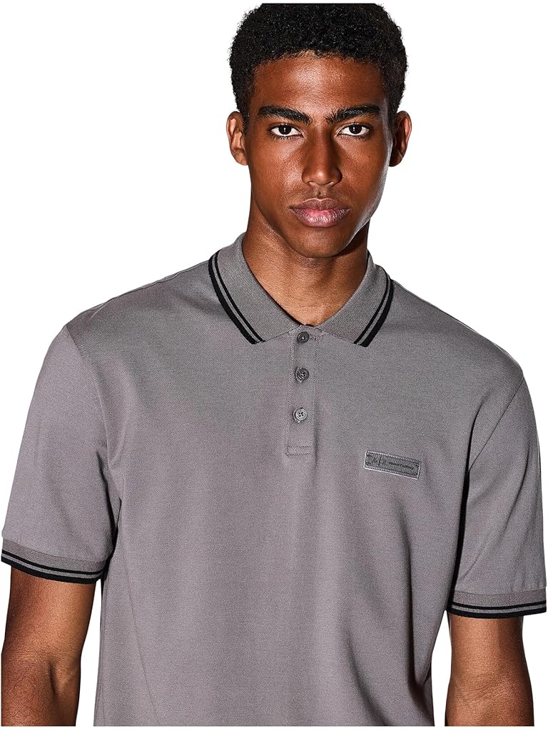 Gray Armani Exchange Small Box Logo Polo