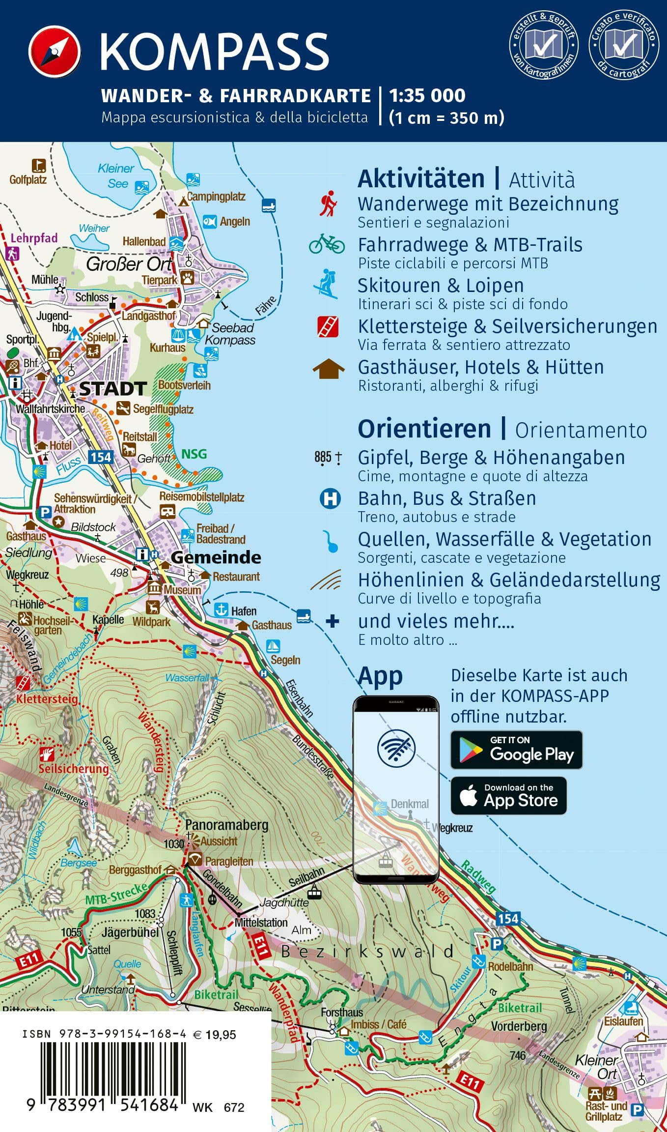 672 DOLOMITES: Includes map for offline use in the KOMPASS app. Cycling. Ski touring.