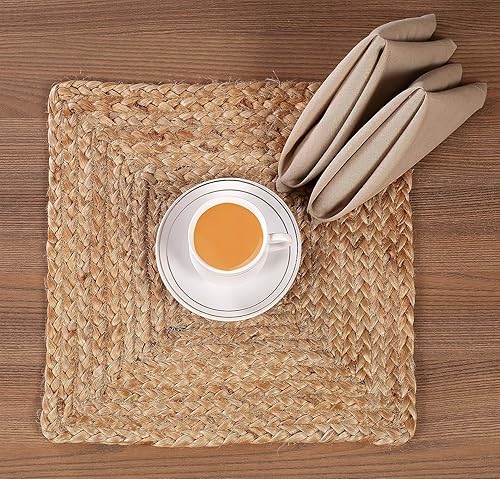 Miniatura 4 de The Home Talk Mantel trenzado a mano para fiestas, mesa de comedor, posavasos, manteles individuales decorativos, 100% fibras naturales de yute,