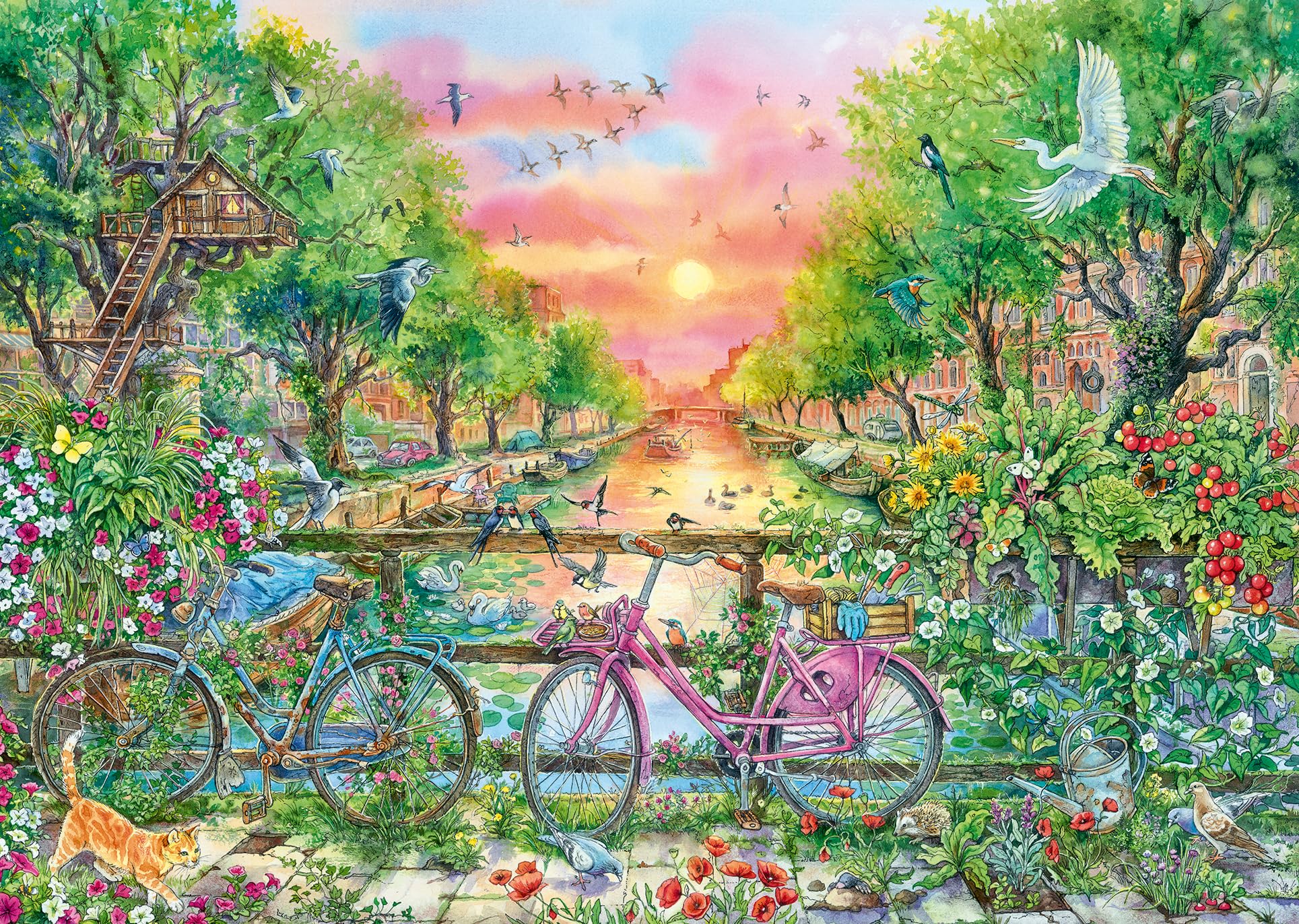 Ravensburger 12001089, Bicycles Amsterdam, 1000 pieces jigsaw puzzle, Puzzle for adults and kids age 14 years up