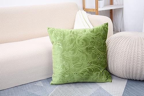 Miniatura 6 de TangDepot Funda de almohada en relieve de terciopelo pesado, tela de terciopelo anaglifo floral de clase, funda de almohada decorativa, funda de