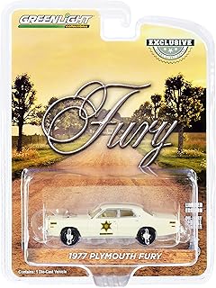 1977 Plymouth Fury Cream #34 Riverton Sheriff Hazzard County Hobby Exclusive 1/64 Diecast Model Car by Greenlight 30316
