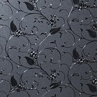 Niviy Privacy Window Film Frosted Window Glass Film No Glue Door Window Covering for Office and Home Decoration,Black 17.7 inches by 118inches
