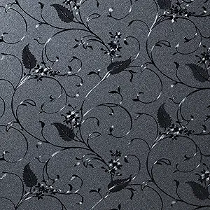 Niviy Static Cling 100% UV Blocking Non-Adhesive Window Film Frosted Glass Film Bathroom Door Glass Decoration Window Film Privacy Covering (Black, 11.8"x 78.7")