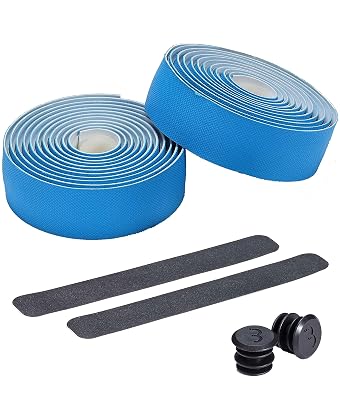 BBB Cycling Ruban de Guidon Vélo Route I Motif de Diamant pour Forte Prise I Absorption des Chocs I Inclut Bouchons de Guidon FlexRibbon BHT-14 | Blue