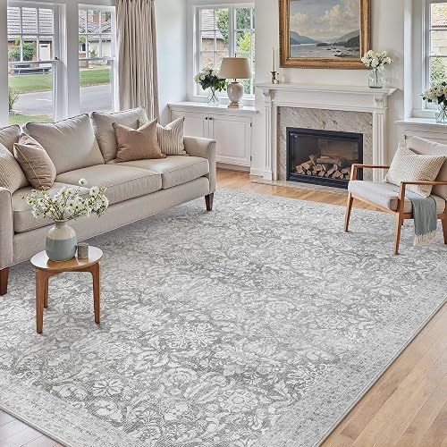 PureCozy 6x9 Beige Vintage Medallion Rug