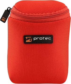 Protec Trumpet/Small Brass Multiple 3-Piece Neoprene Mouthpiece Pouch with Zipper Closure - Red, Model N219RX