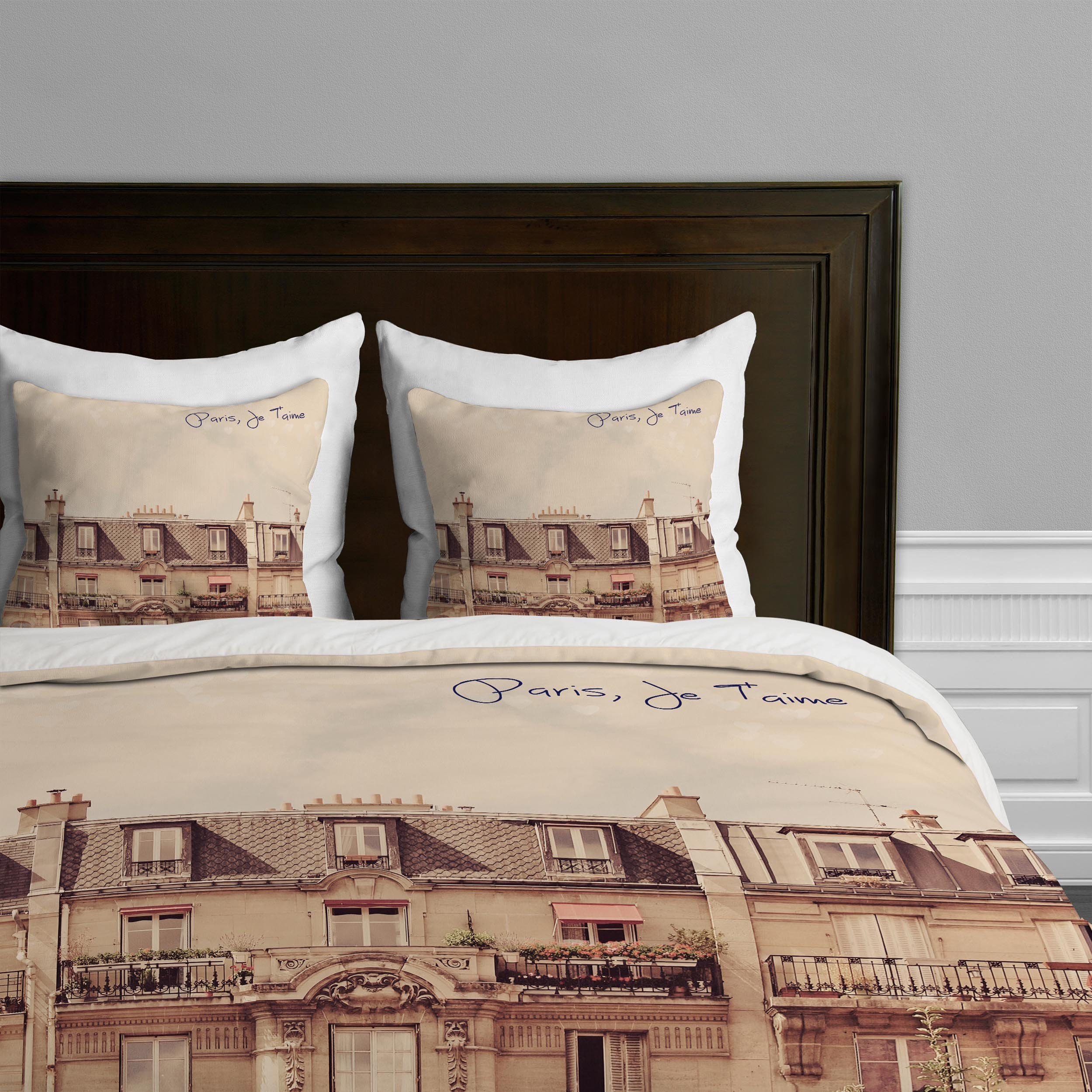 Funda de edredón Paris Je Taime DENY Designs para cama de matrimonio doble 1