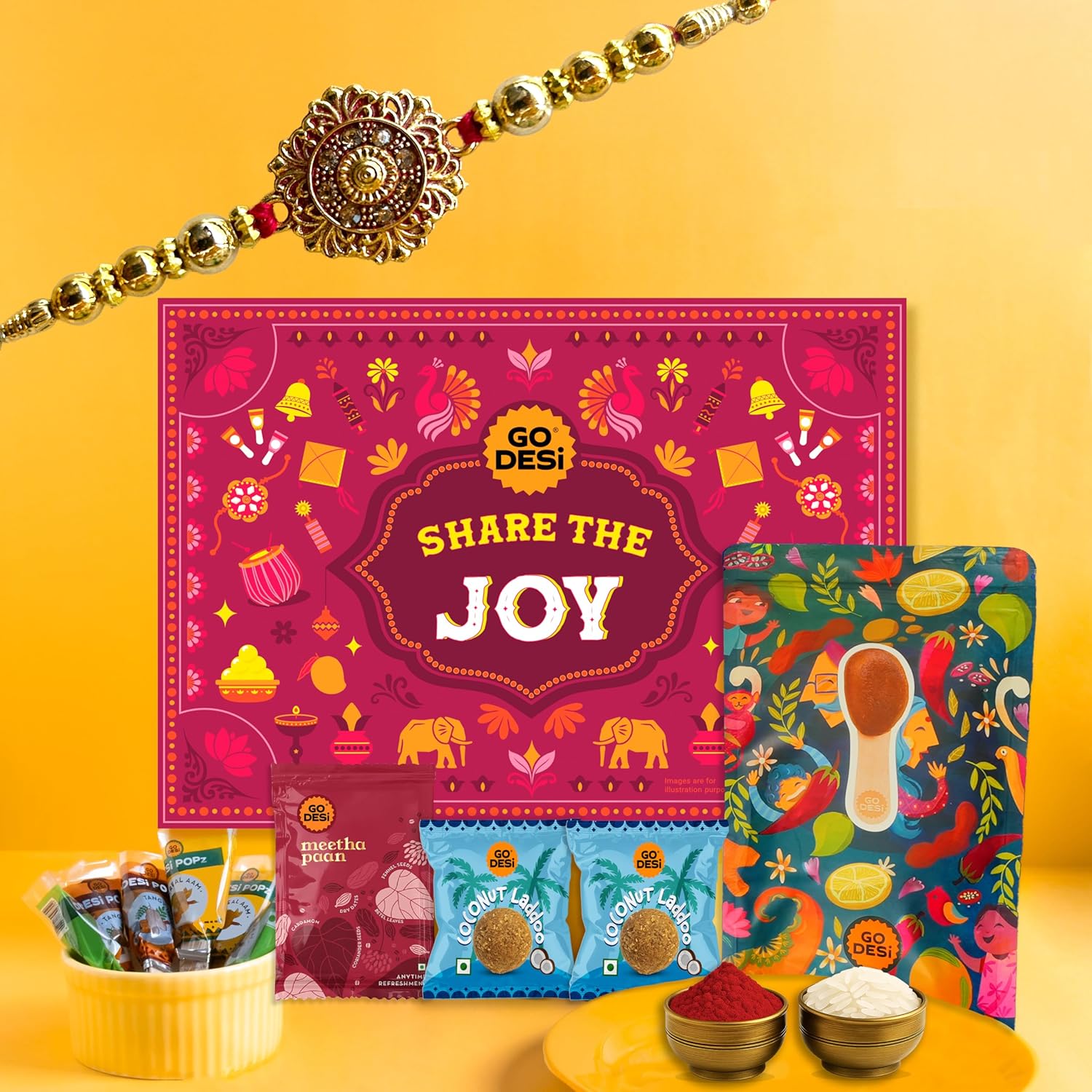 91CS8sHtrIL._SL1500_ GO DESi Rakhi Gift Box  11...