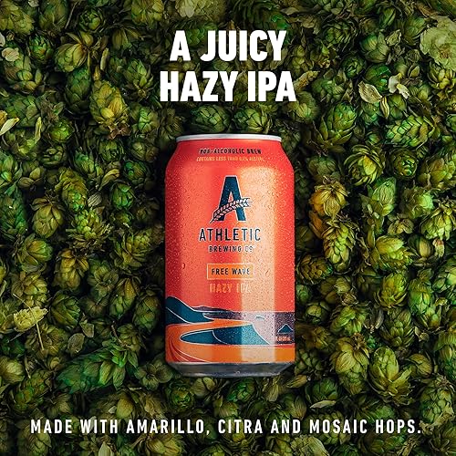 Miniatura 3 de Athletic Brewing Company Cerveza artesanal sin alcohol, IPA Hazy baja en calorías, combina con ensalada, pizza y postres, mezcla de lúpulo vegano