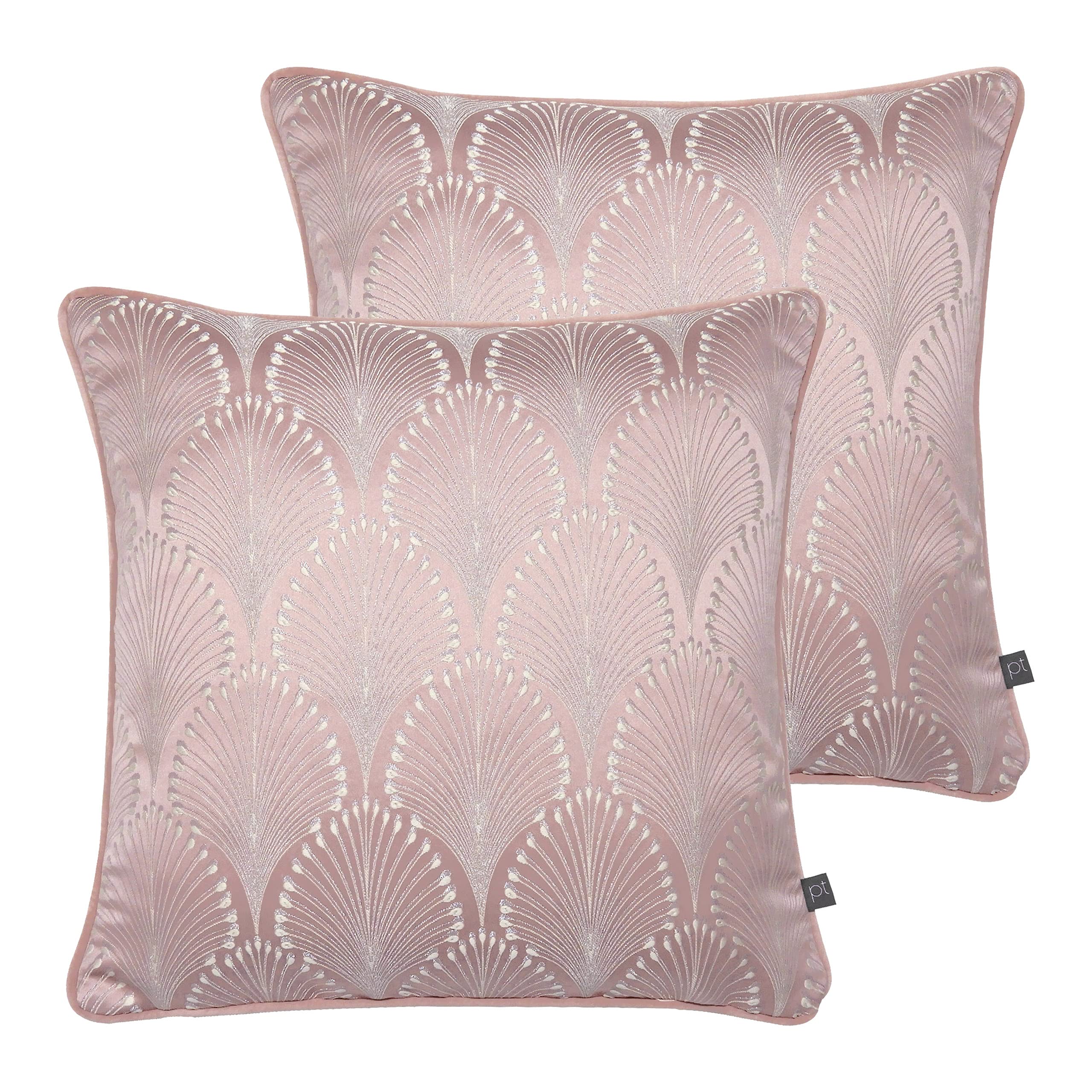 Prestigious Textiles Boudoir Polyester Filled Cushions (Twin Pack), Polyester, Metallic, Lycra, Blush