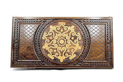 Miniatura 2 de Armenian BACKGAMMON WOODEN BOARD GAME Nardi Nardy checkers chess carving flowers Ornament hand made gift walnut wood table game