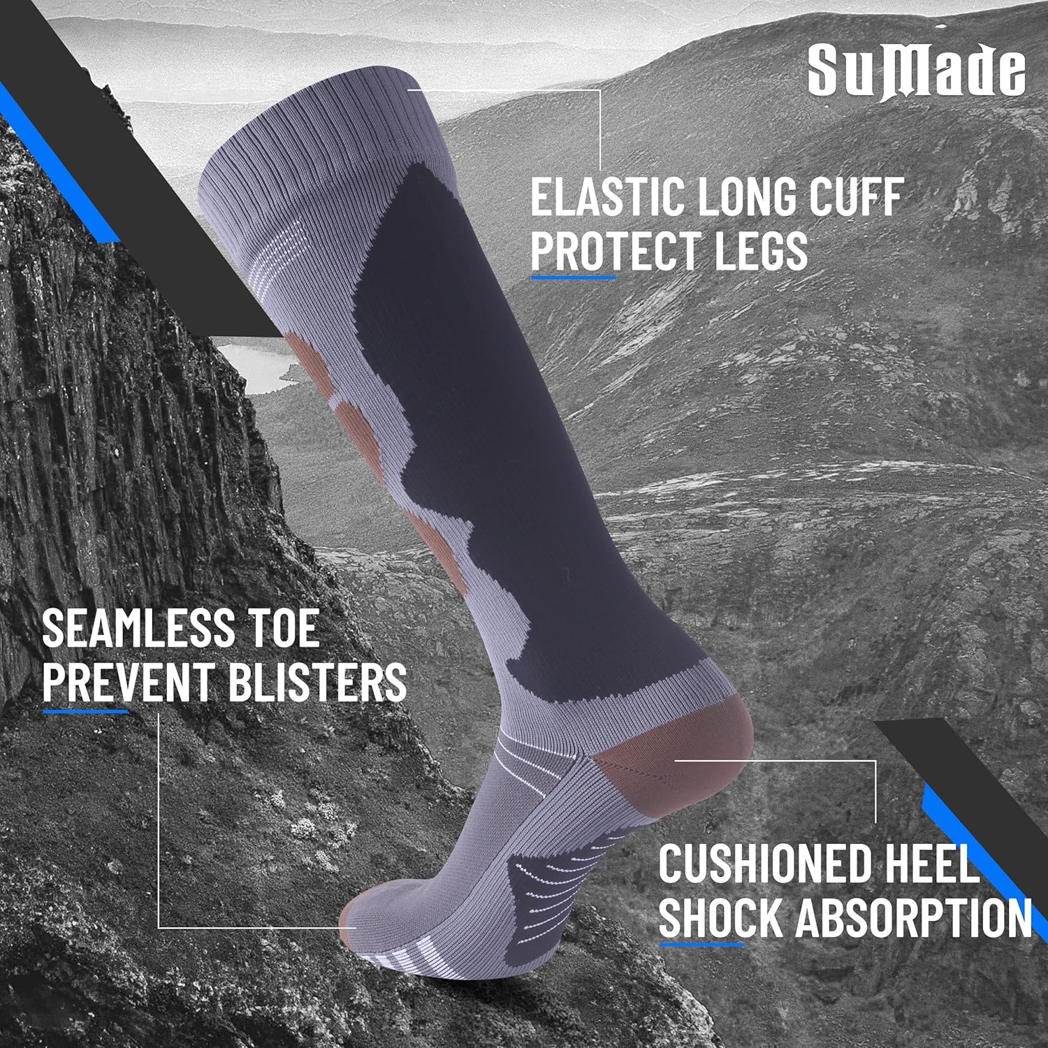 Waterproof Socks, Men Women Knee High Hiking Kayaking Socks 1 Pair - Image 6