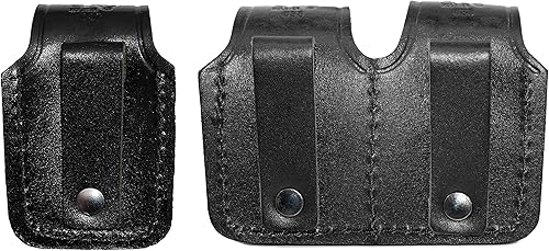 Miniatura 8 de Speedloader - Funda para 357 Magnum 6 y 7 disparos, 44 Magnum 5 disparos, S&W .38 Special 6 Shot - Funda de cuero auténtico, simple y doble, hecha a