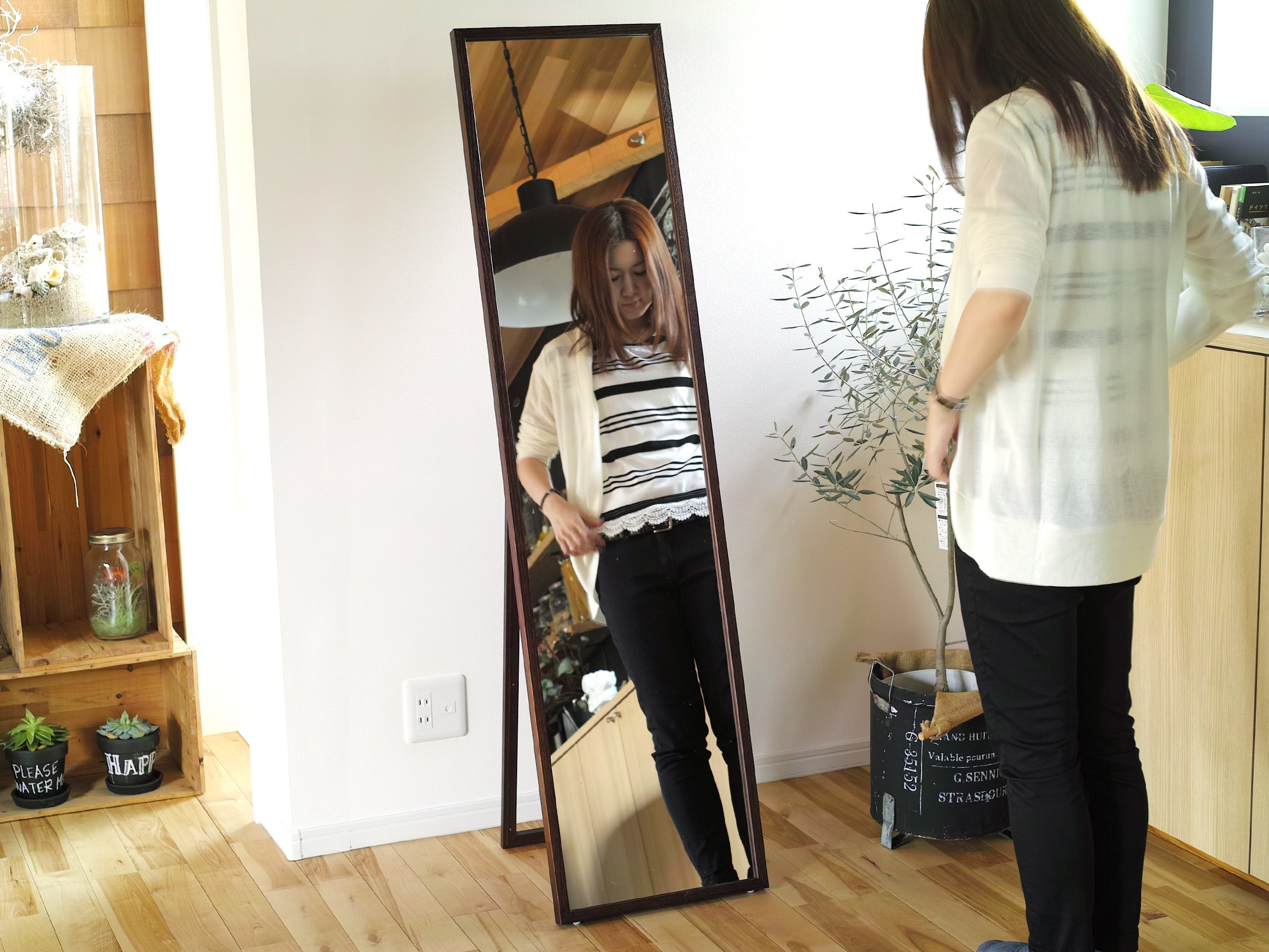 Amazon.co.jp: North Orange 壁掛けミラー スタンドミラー 大型ミラー
