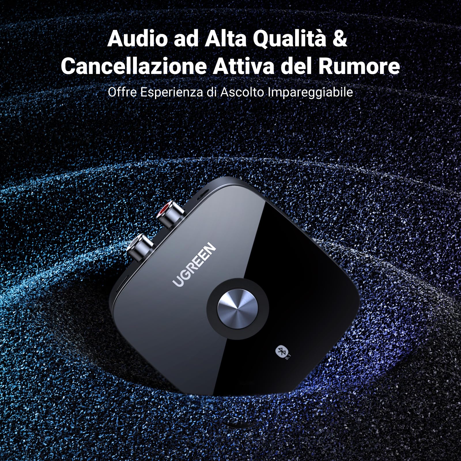 UGREEN Ricevitore Bluetooth 5.1 aptX HD Adattatore Audio 2RCA 3,5 mm HiFi EDR Bassa Latenza Wireless