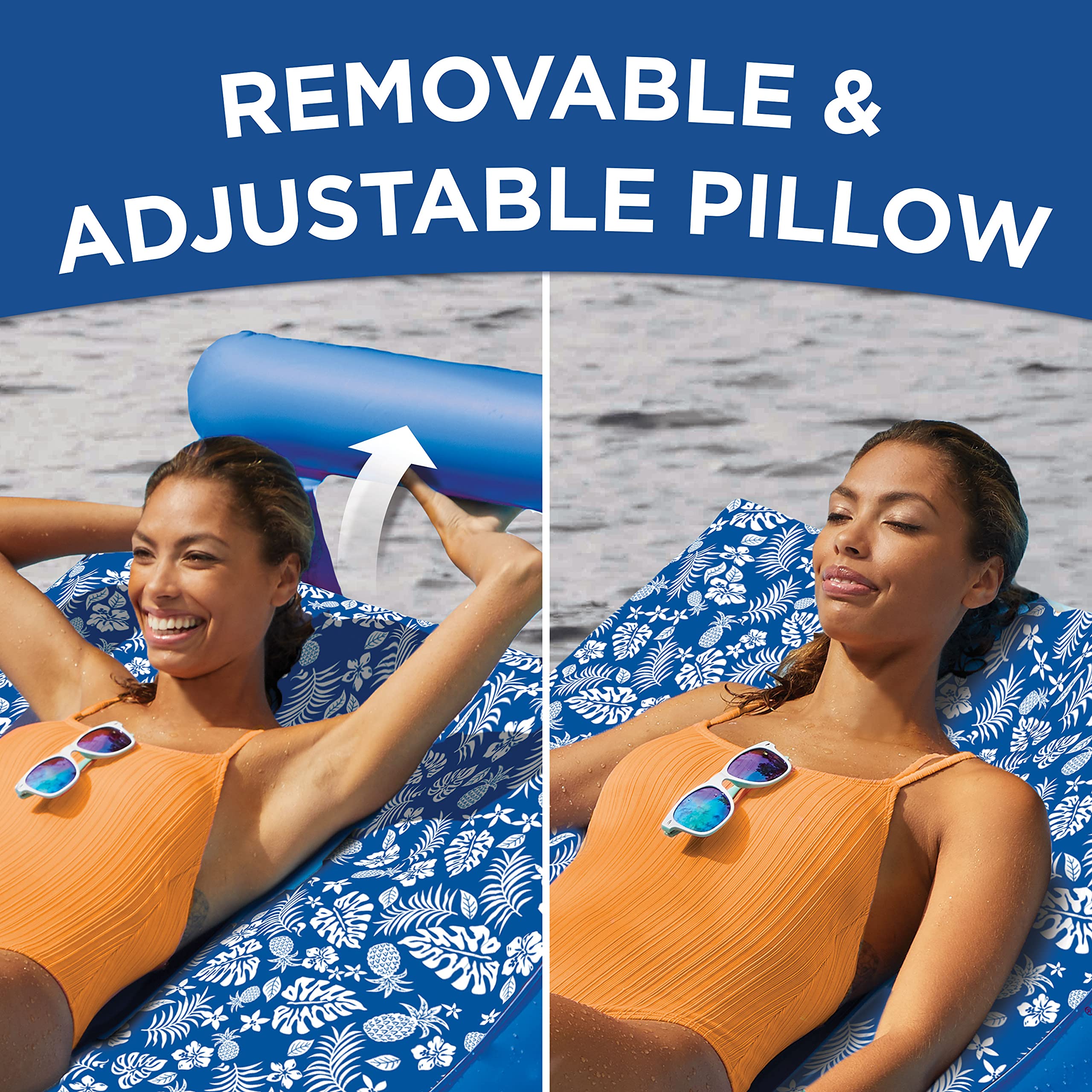 Matelas gonflable pour piscine, 165 x 83 cm, chaise flottante gonflable avec trous, radeau à air poreux, radeau de piscine avec - Jeux - Jouets
