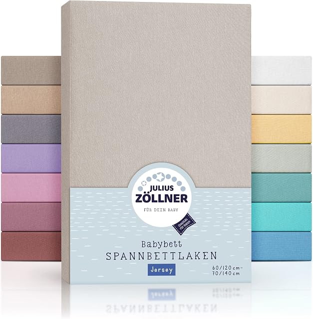 Julius Zöllner 8320147540 Prześcieradła z Gumką, Szaro/Brązowy, 2 Sztuki