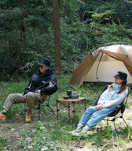 Miniatura 8 de iClimb Silla de playa plegable ultraligera y compacta para acampar con patas grandes y correas de soporte de espalda (desierto - marco cuadrado)