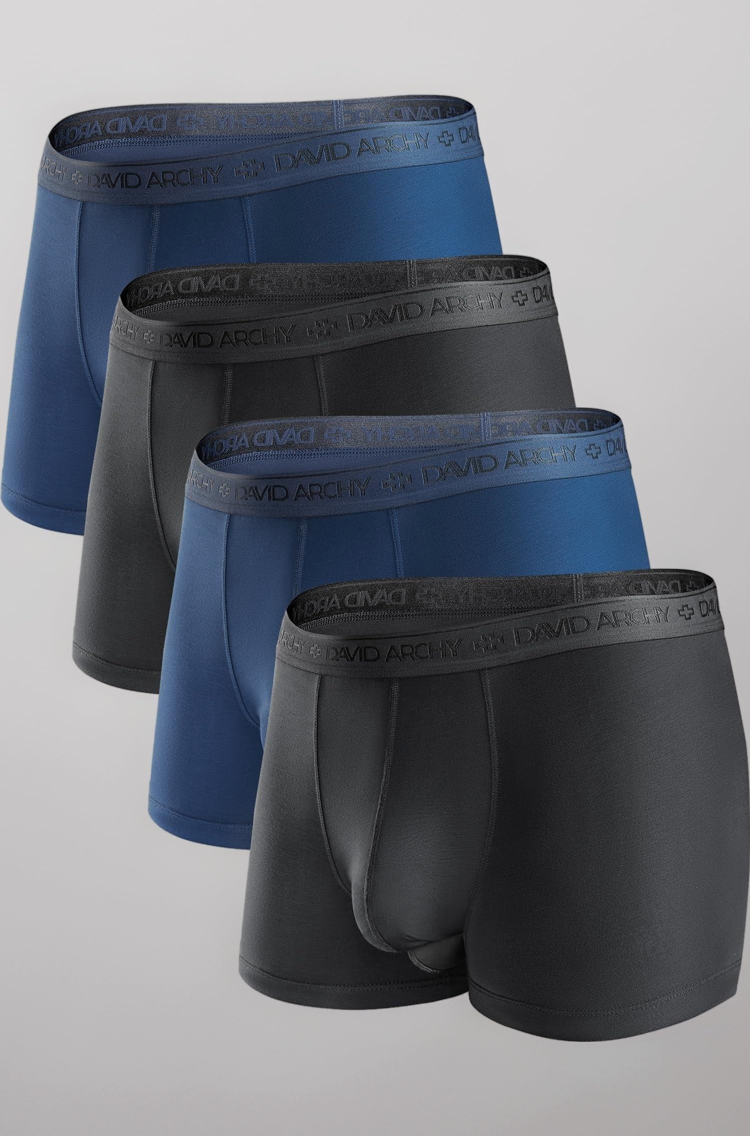 Men's Underwear Micro Modal Dual Pouch Trunks Support Ball Pouch Bulge Enhancing Boxer Briefs for Men 3 or 4 Pack