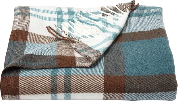 Lavish Home Bristol Plaid Soft Blanket-Oversized ، Fluffy فاخر ، Vintage-Look and Cashmere-Like Woven Acrylic-Breathable and Stylish Throws