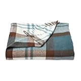 Lavish Home Bristol Plaid Soft Blanket-Oversized, Luxuriously Fluffy, Vintage-Look and Cashmere-Like Woven Acrylic-Breathable and Stylish Throws