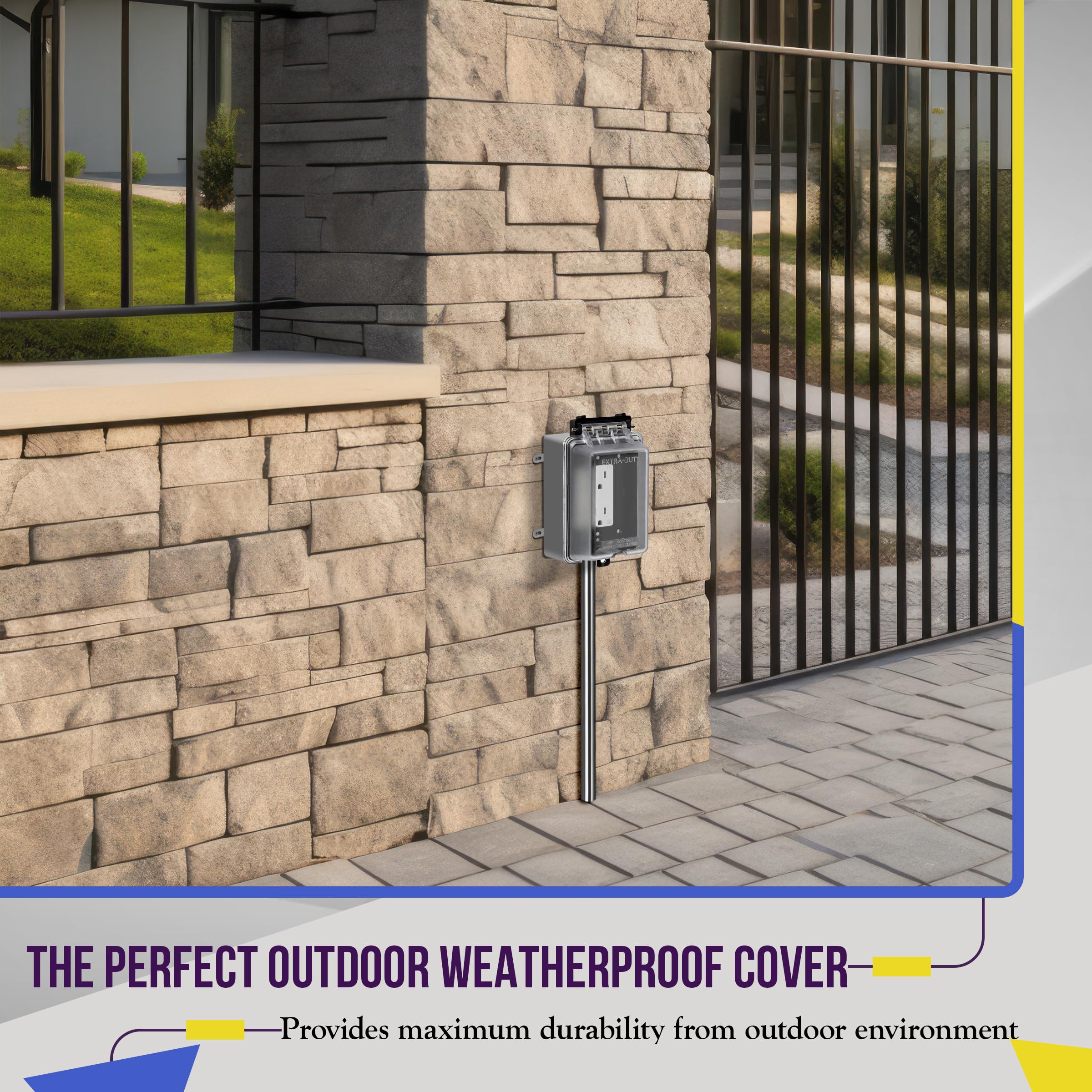 ENERLITES Outdoor Outlet Kit - Weatherproof & Tamper-Resistant -7
