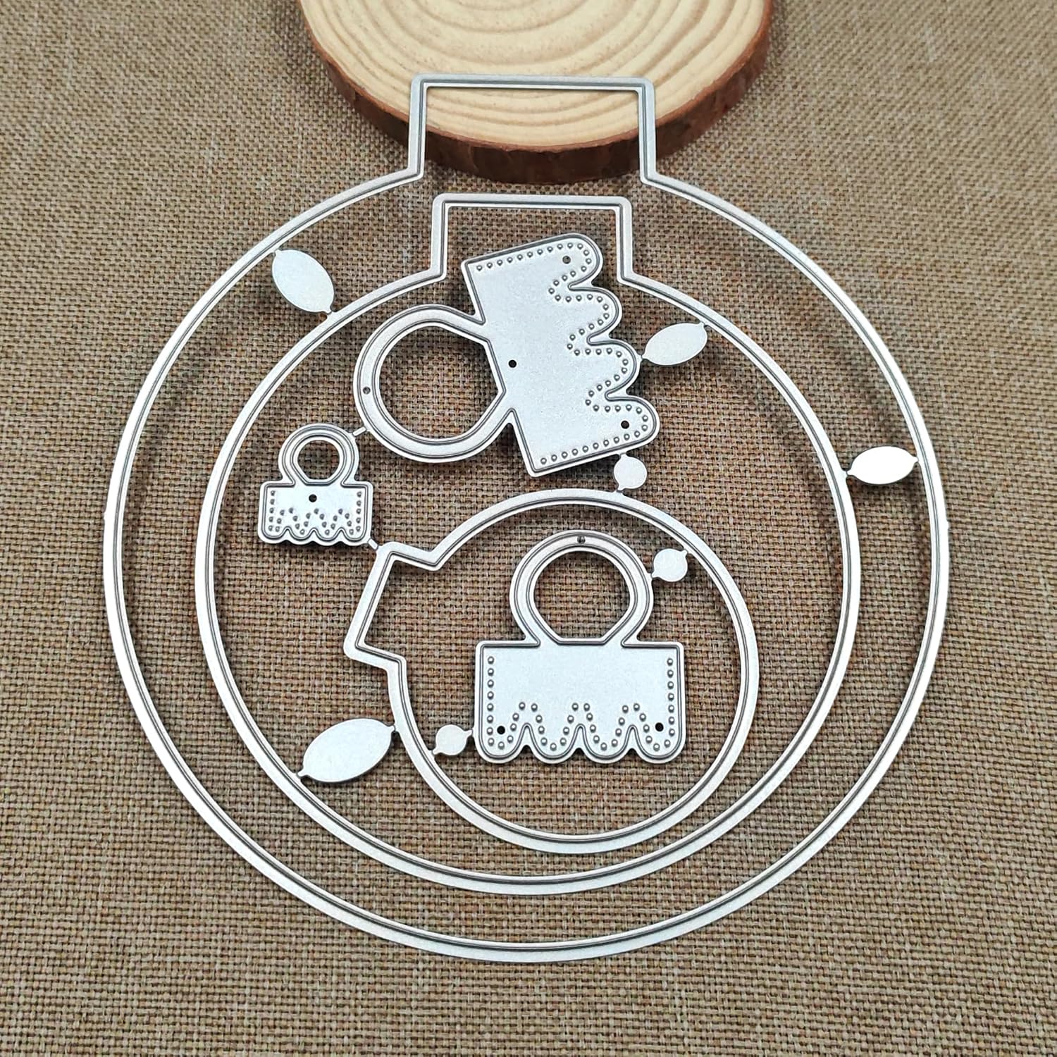 Merry Christmas Bell Ball Die Cuts for Card Making Christian Theme Stamps Cutting Dies for DIY Paper Scrapbooking Crafts Embossing Decorations