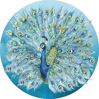 Krouterebs Peacock Vintage Round Metal Tin Sign Nostalgic Metal Sign Home Decor for Culb Bar Garden Kitchen Restaurant Garage 12x12 Inch