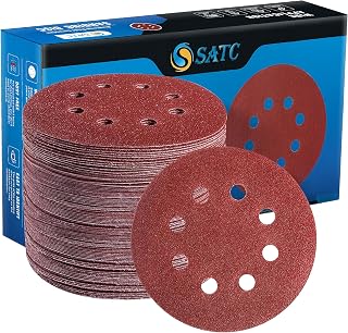 SSATC 72-Pack 5 Inch 8-Hole Hook & Loop Sanding Discs for Random Orbital Sander, 40-320 Grit Assortment
