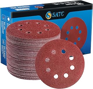 72 PCS 5 Inch 8 Hole Hook and Loop Adhesive Sanding Discs Sandpaper for Random Orbital Sander 40 60 80 120 180 240 320 Grits