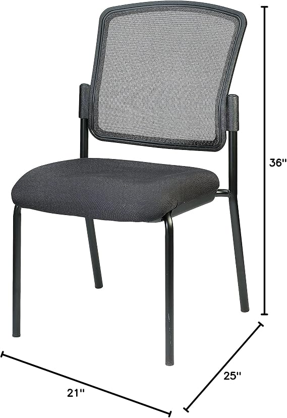 Eurotech Seating Dakota 2 Stackable Chair, Black Frame, (Set of 2)