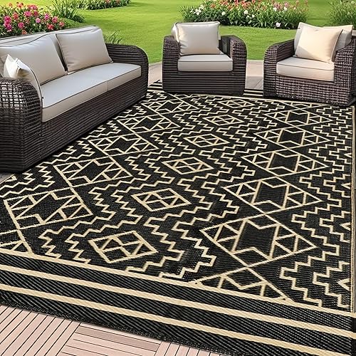 Miniatura 111 de SAND MINE Alfombras reversibles, alfombra de paja de plástico, alfombra de área moderna, alfombra de pavimento grande y alfombra para exteriores