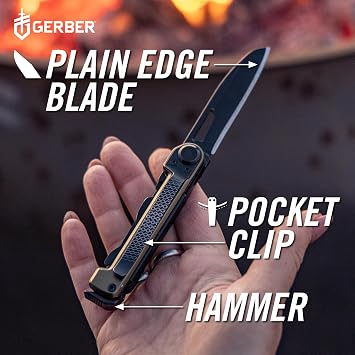Gerber Gear Armbar Scout 7-in-1 Multi-tool - 2.5 Plain Edge Blade، Hammer، Scissor، Saw - EDC Gear and Equipment - Burnt Orange