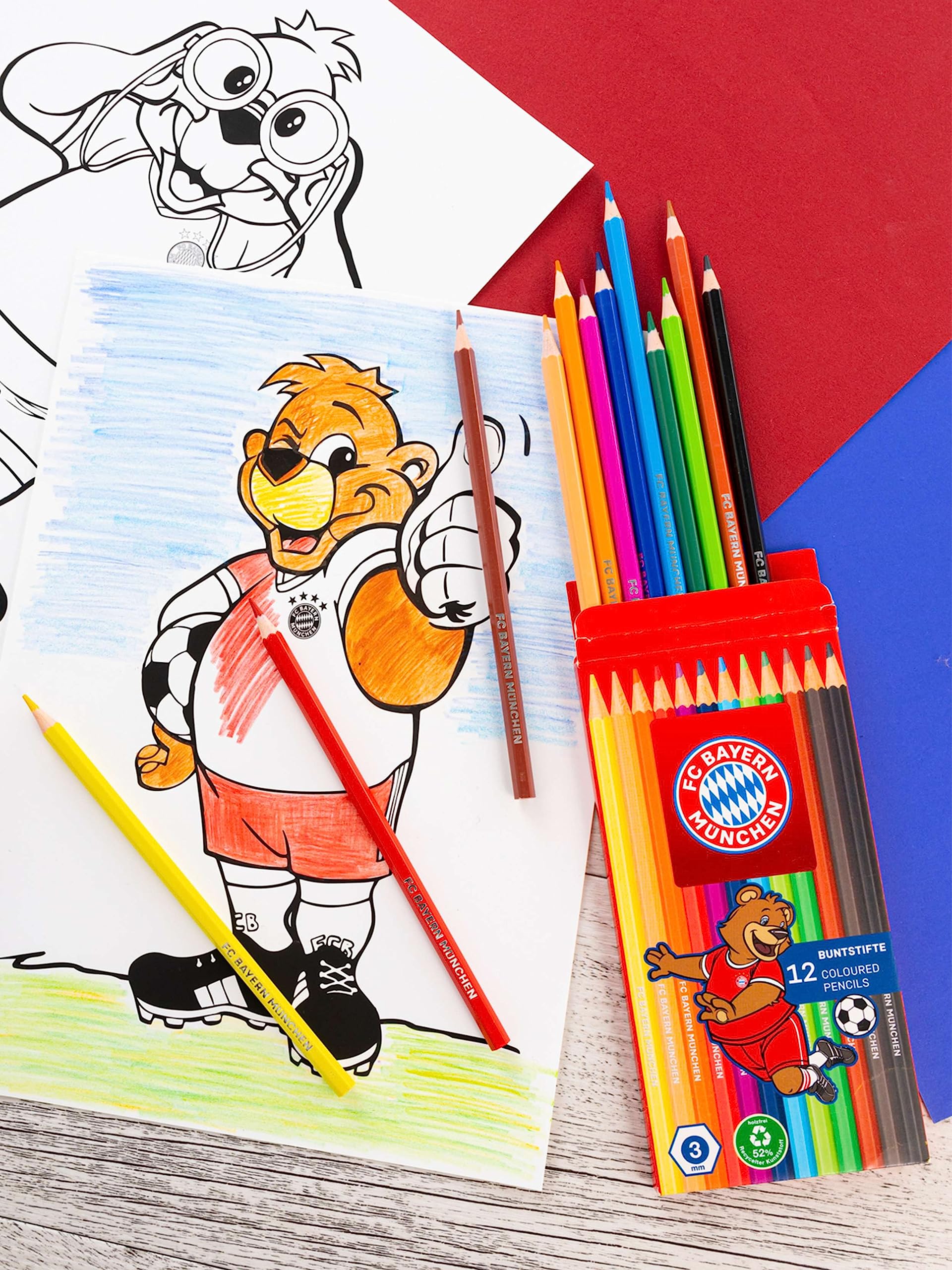 FC Bayern München Set di 12 matite colorate per bambini