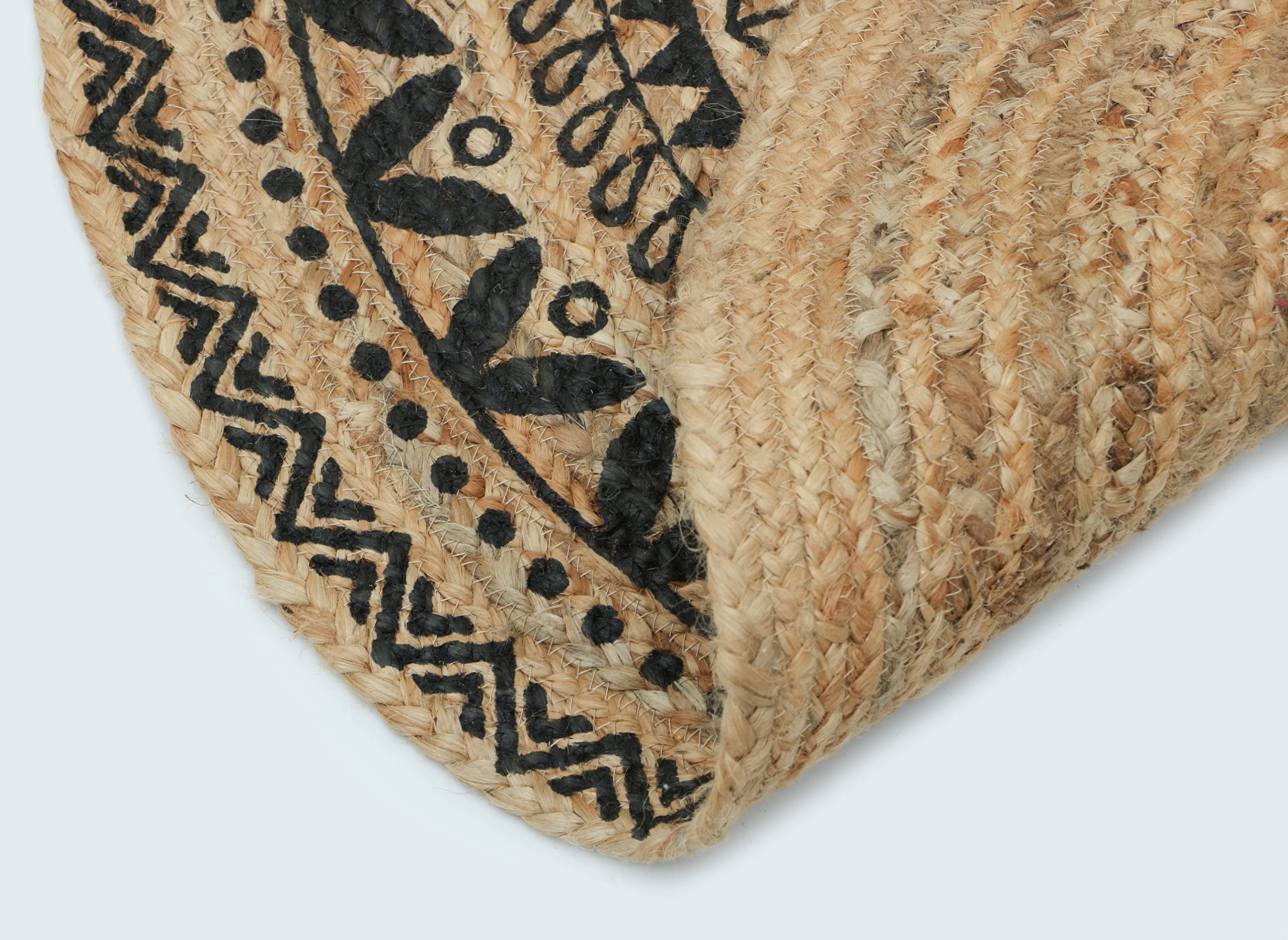 THE HOME TALK Natural Handcrafted Braided Round Jute Rug - 90CM|Traditional Carpet For Living Room,Kitchen,Entryway,Bedroom,Dining Room|Rustic Bohemian Decor|Durable,Anti-Skid Carpets for Centre Table 2