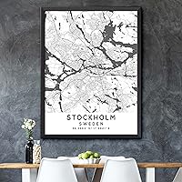 Vista 5 de Mapa de Estocolmo, Suecia, Light 2 (18x24)