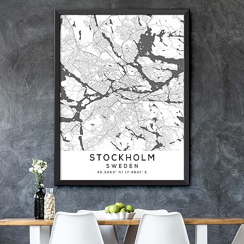 Miniatura 5 de Mapa de Estocolmo, Suecia, Light 2 (18x24)