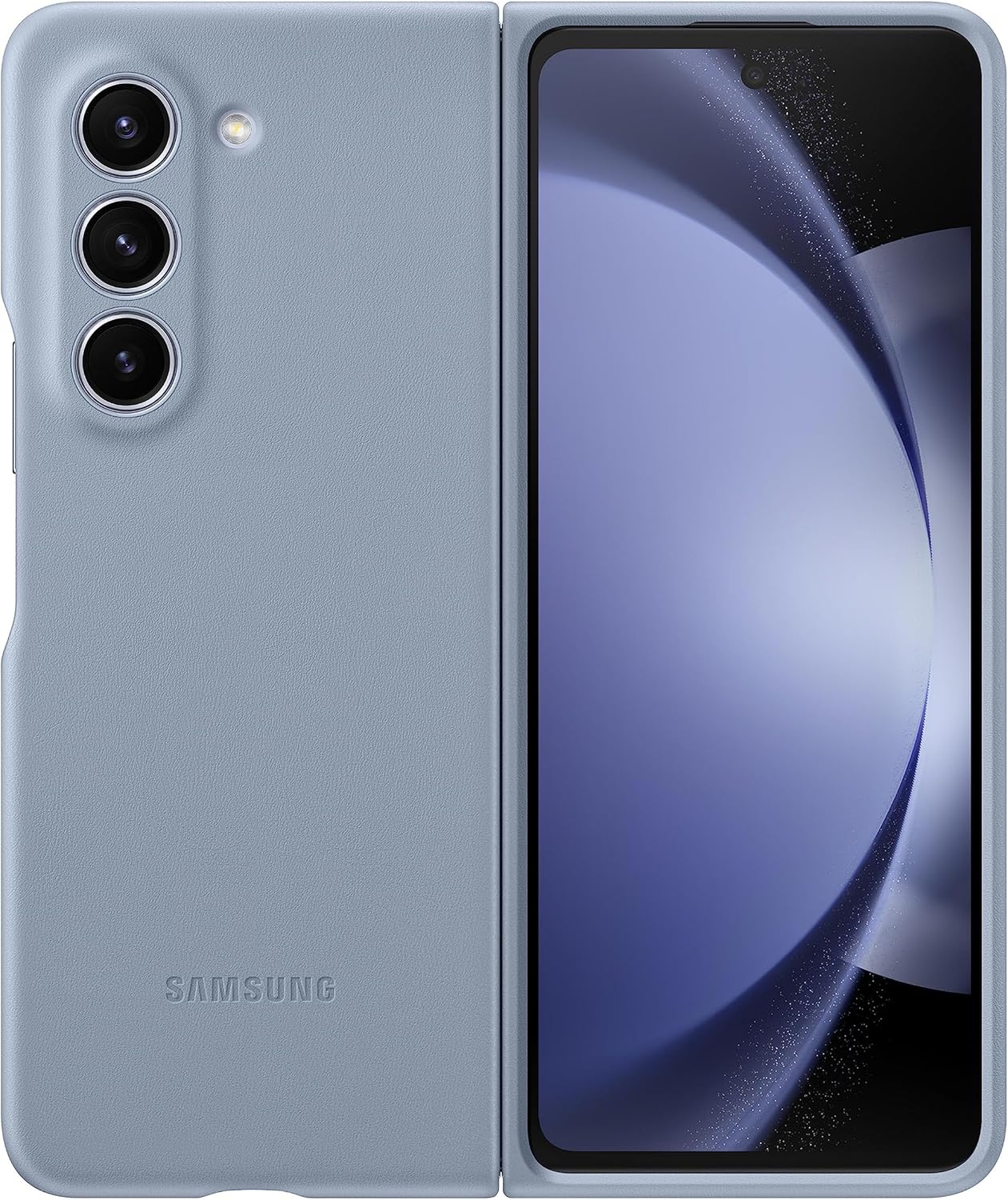 Samsung Galaxy Z Fold5 Eco Leather Phone Case, Snug Fit, Soft Inside, Protective Cover, Icy Blue