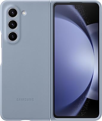 Samsung Galaxy Z Fold5 Eco Leather Phone Case, Snug Fit, Soft Inside, Protective Cover, Icy Blue