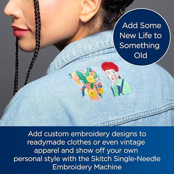 Brother PP1 Skitch Single-Needle Embroidery Machine and SA650 50-Color Designio Thread Set