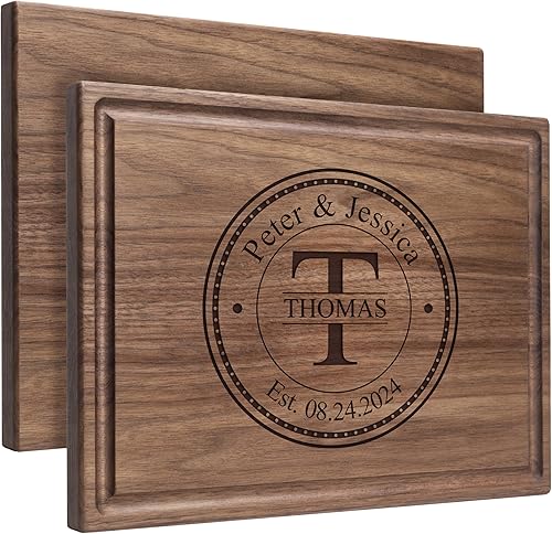 Miniatura 1 de Personalized Cutting Board, Custom Wedding, Anniversary or Housewarming Gift Idea, Wood Engraved Charcuterie, for Couples, Family and Clients
