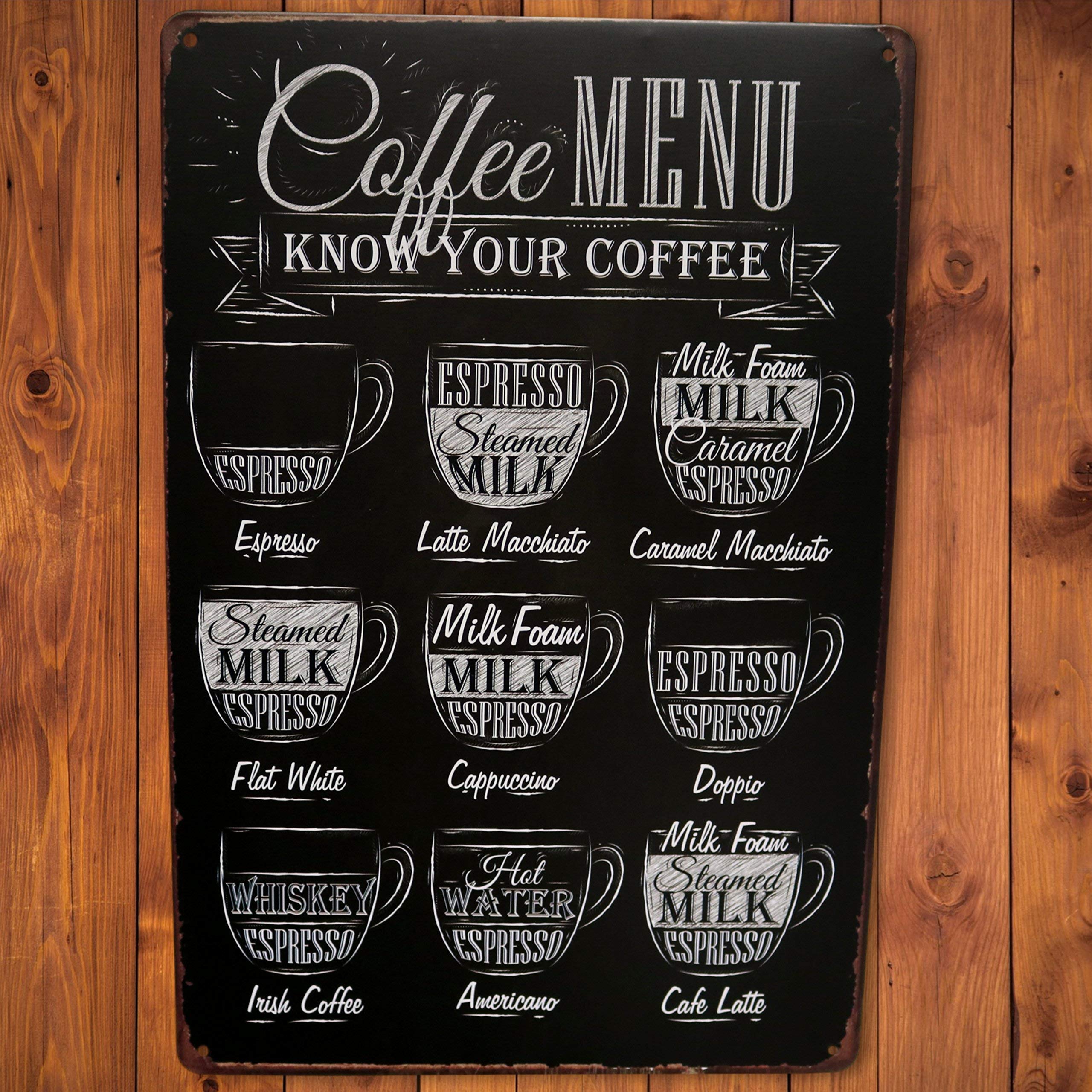 Tinworld Retro Coffee Metal Tin Sign - 4x11 Inch, Distressed, Wall Art For Kitchen/Café - A306 - View #3
