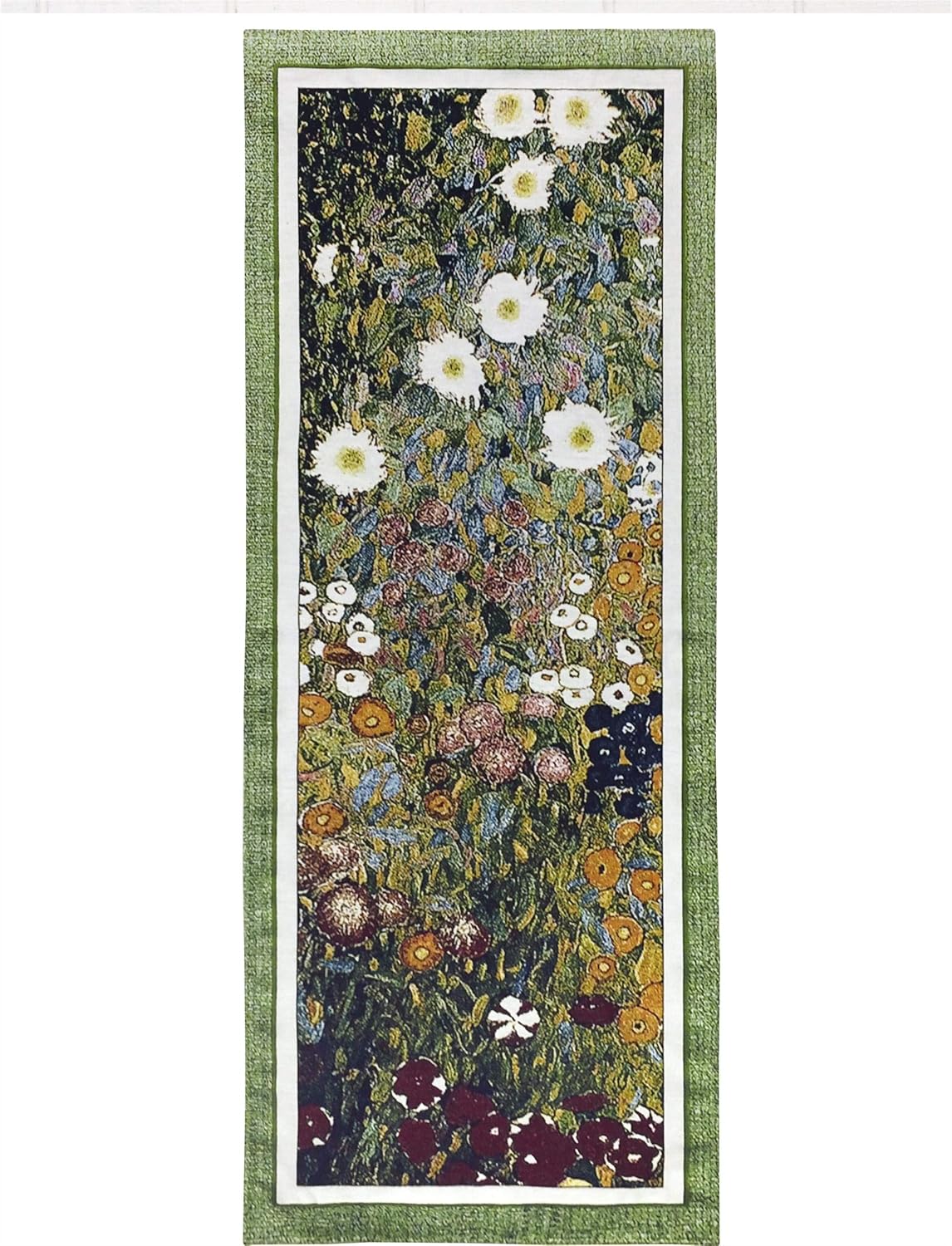 Flower Garden by Gustav Klimt | Woven Tapestry Wall Art Hanging | Multi-Color Floral Ensemble | 100% Cotton USA Size 52x20