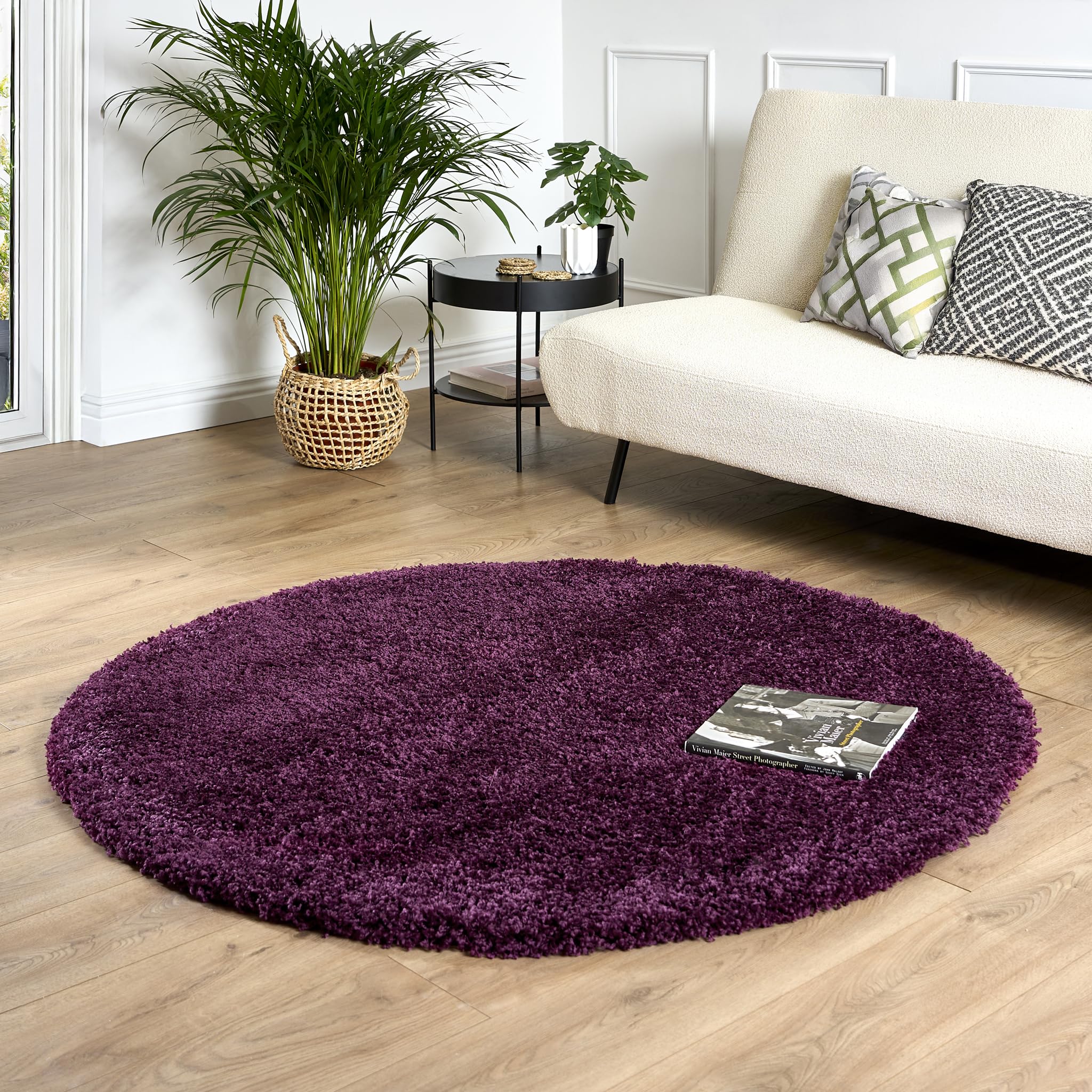 Bravich Navy Blue Shaggy Rug 80 x 150cm (2'7" x 4'11") 5cm Pile Medium Thick Fluffy Living Room Hessian Backed Washable — view 73