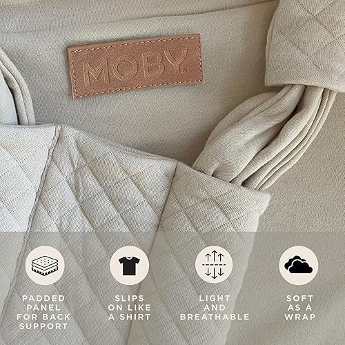 Miniatura 2 de Moby Portabebés de fácil envoltura para recién nacidos y niños pequeños, diseño ligero y manos libres para mamá y papá, ajustable para todo tipo de
