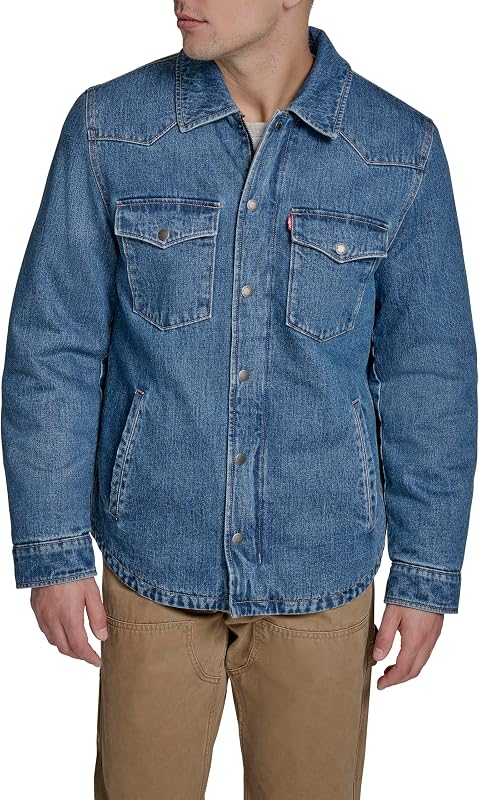 campera tipo camisa estilo western de algodón para hombre